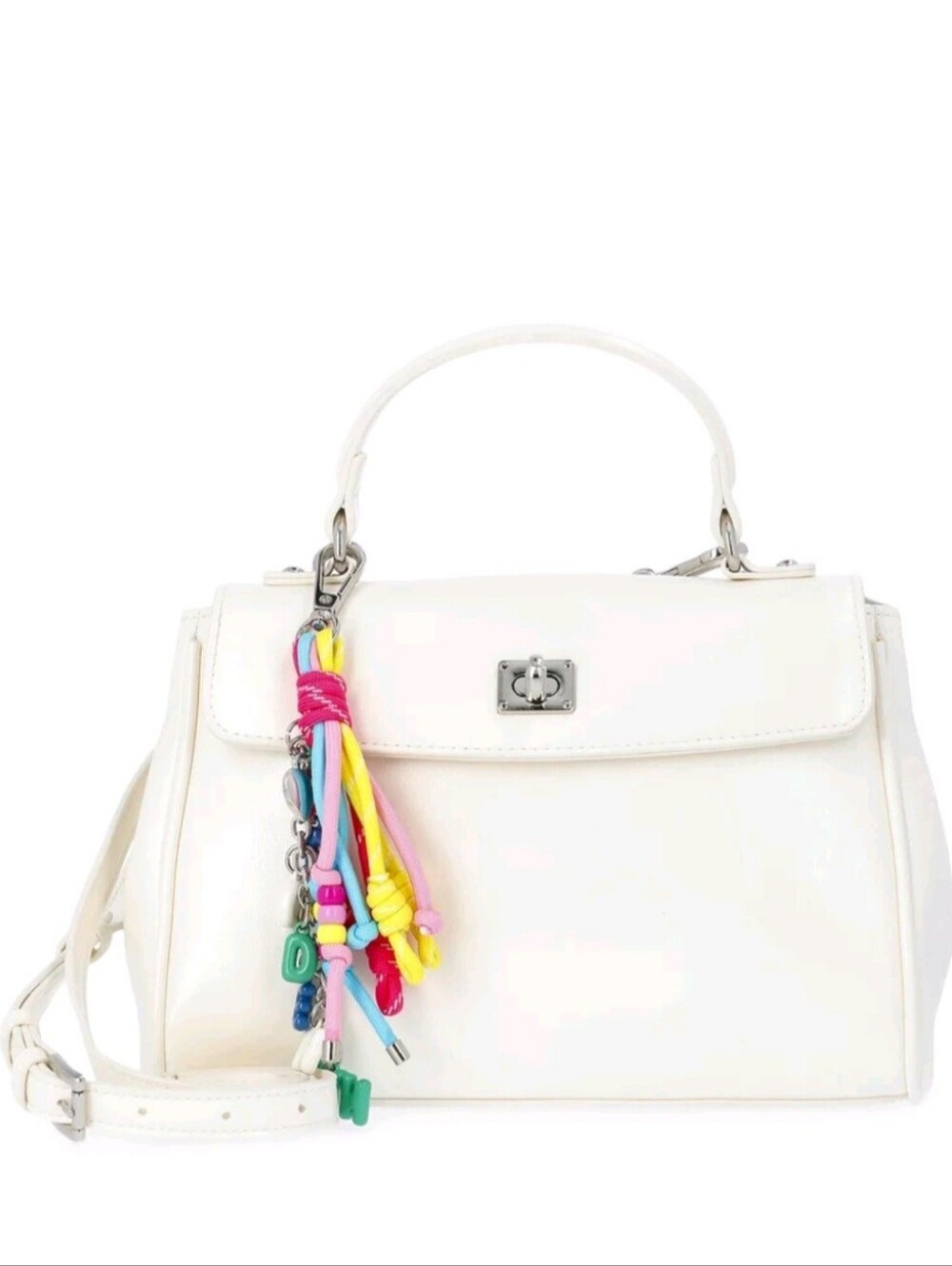 Madden NYC Women's Flap Top Handle Bag, White